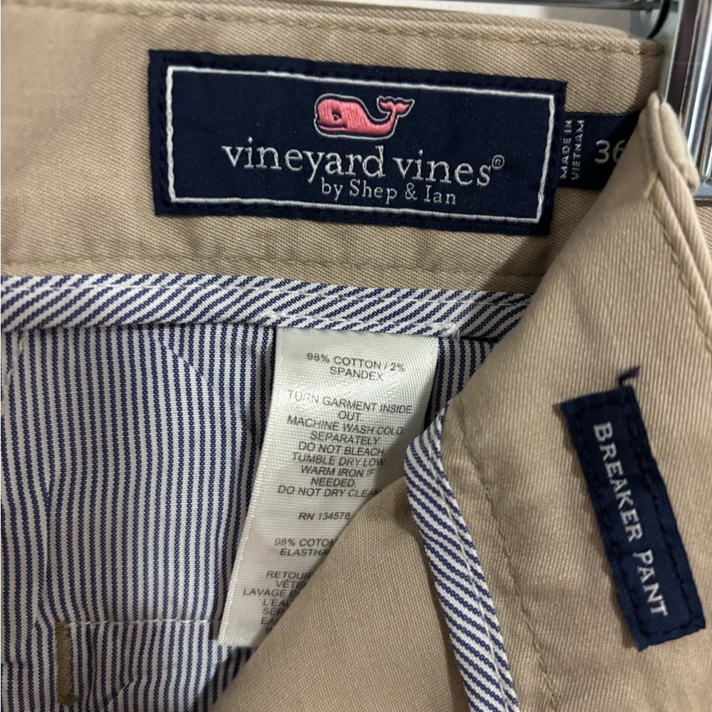 Vineyard Vines Men's Khaki Chinos Breaker Pant Size 36x32 - Picture 4 of 6